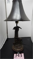 23 IN GIRAFFE AND PALM TREE TABLE LAMP