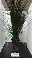 FAUX GRASS POTTED PLANT IN BAMBOO-LOOK VASE 30 IN