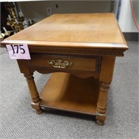 TWO TIER END TABLE WITH DRAWER 21 X 21 X 28 SOME