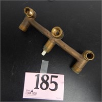 OLD BRASS FAUCET MOUNT MARKED "971-IN" 9 in