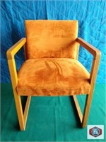 Chairs wood frame orange (6)