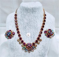 necklace, earrings, - marked Schiaparelli