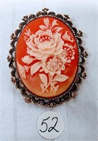 cameo flower pin