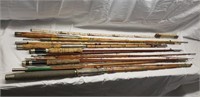 Group 2 of vintage bamboo and wood fishing rods