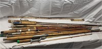 Group 3  of vintage bamboo and wood fishing rods