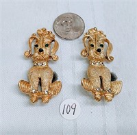 (2) jeweled dog pins