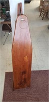 wooden iron board w/ early brass split repair