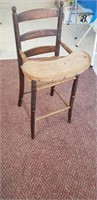 wood childs cane seat high chair