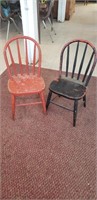 2 child size bentwood chair w/ plank seats