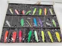 Panel of 23 Vintage Fishing Spoon Lures
