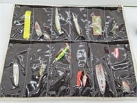 15 Vintage Fishing Lures in Panel