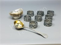 silverplate items 17 pcs, berry spoon, salters