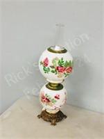 vintage oil lamp-electrified, hand painted globes