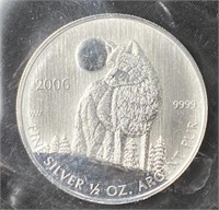 2006 Wolf 1/2oz Silver .9999 Fine Canada