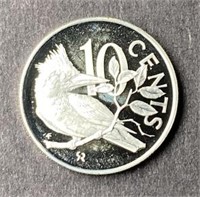 1978 Silver Proof British Virgin Islands 10c