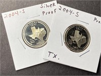 Texas State Quarters - Silver & Clad '04