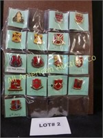 Fifteen vintage Military pins