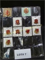 Nine vintage Military pins