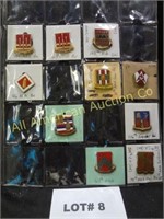 Ten vintage Military pins