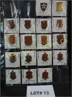 Seventeen vintage Military pins