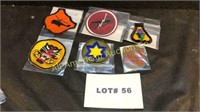 Six vintage military patches