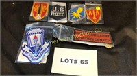 Six vintage military patches