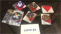 Six High School Victory Corps military patches