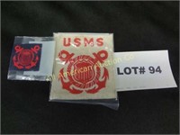 Two U.S. Maritime Service original patches