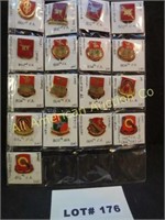 Seventeen military pins