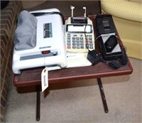 Portable Desk w/new massager/ calculator, (2)