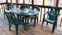 Outdoor Table & 8 Chair; Grill & 2 Gas Cans