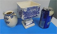 Blue and White Antique Glassware