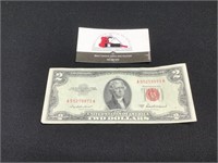 1953-A Red Seal $2 Bill- NICE