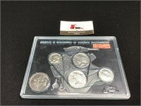 Gates Award, Two Peace $1, Two 40% Silver 50 Cent