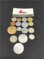 Collection of 16 Iowa Tokens, Coins & Medals