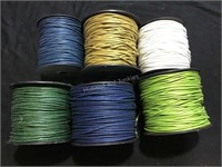 6 Large Spools of New Cotton Waxed Cord