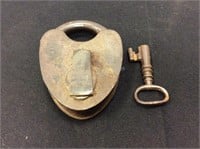 Vintage Padlock with Key, Works