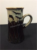 Large Artisan Mug with Cattail Design