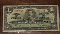 1937 BANK OF CANADA $1.00 NOTE O/N6927283