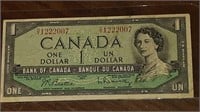 1954 CANADIAN $1.00 DOLLAR NOTE D/Y1222007
