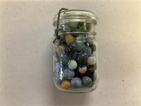 Pint Glass Jar of Marbles