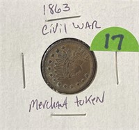 1863 Civil Merchant Token