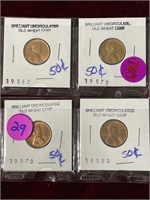 4  Uncirculated Wheat Pennies