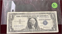 1957 Blue Seal One Dollar Bill