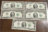Five $2 Bills