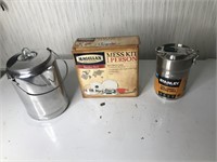 Three New Camping Cookware - Mess Kit, Coffee Pot,