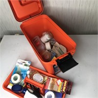 Orange Dry Box w/ First Aid Supplies