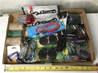 Flat of Survival Items - Straps, Clips, and Cord
