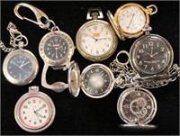 8 Pocket Watches - Swiss, Blass, Relic, Skagen