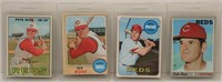 4 Pete Rose Topps Cards 1967, 68, 69, 70.